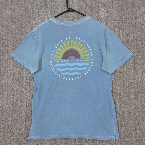 Vans T-Shirt Mens Medium Blue Short Sleeve California Skateboarding Tee - Picture 1 of 13